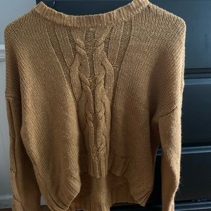 Light brown cropped, knitted sweater